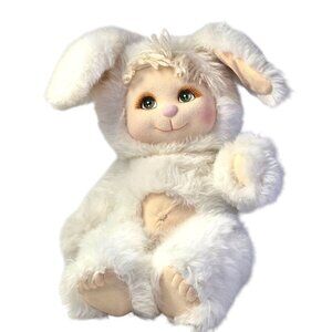 My Child Pet Bunny White Rabbit Plush Stuffed Animal Toy Vintage 1986 Mattel 80s